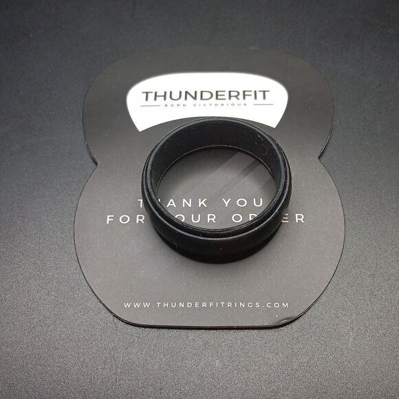 ThunderFit Men's Step Edge Silicone Ring Black Size 15 New - Picture 2 of 2